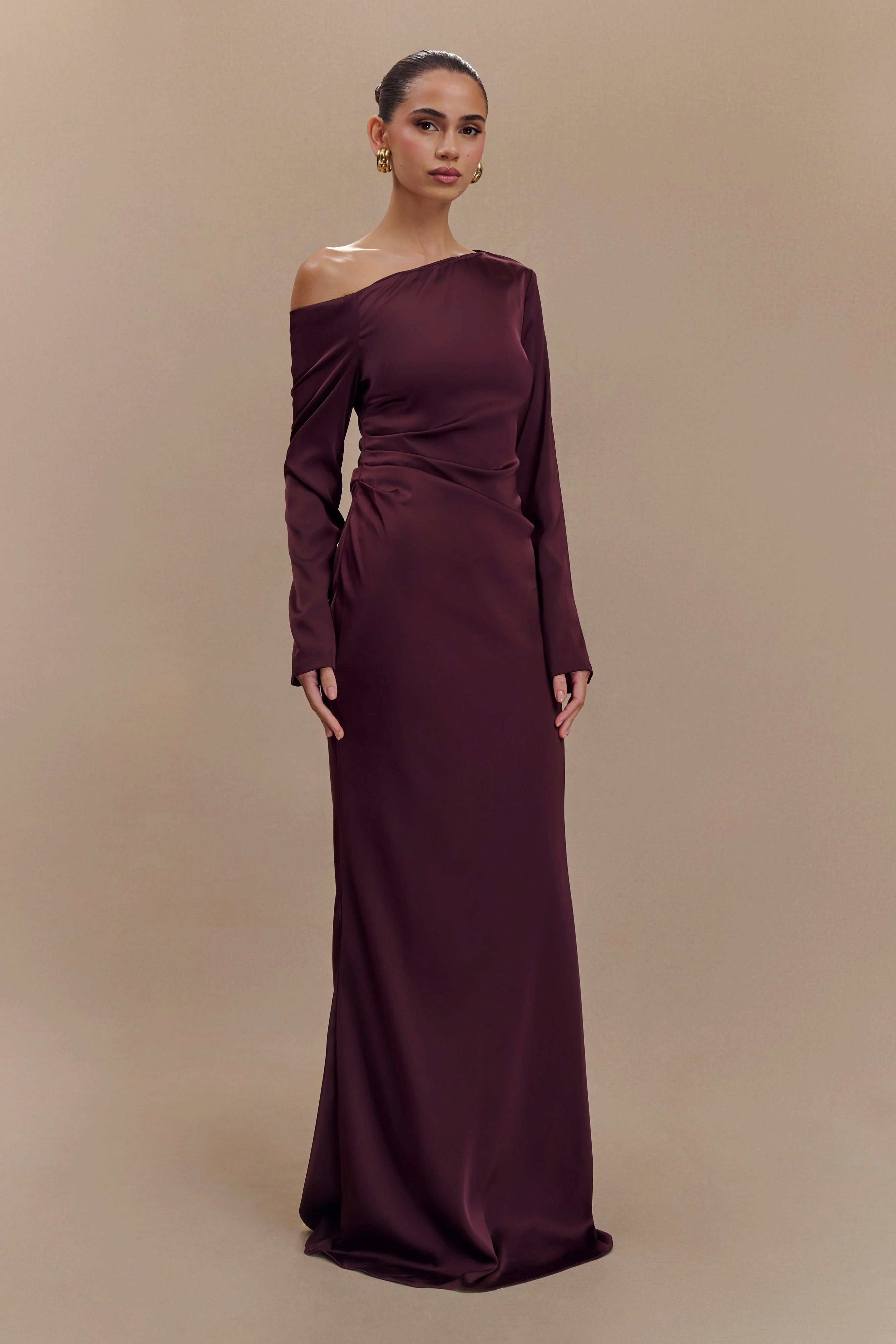 Avery Long Sleeve Maxi Dress Plum