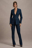 Wonder Woman Navy High Waist Tailored Trousers With Hem Split