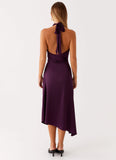 Casta Halterneck Midi Dress Plum