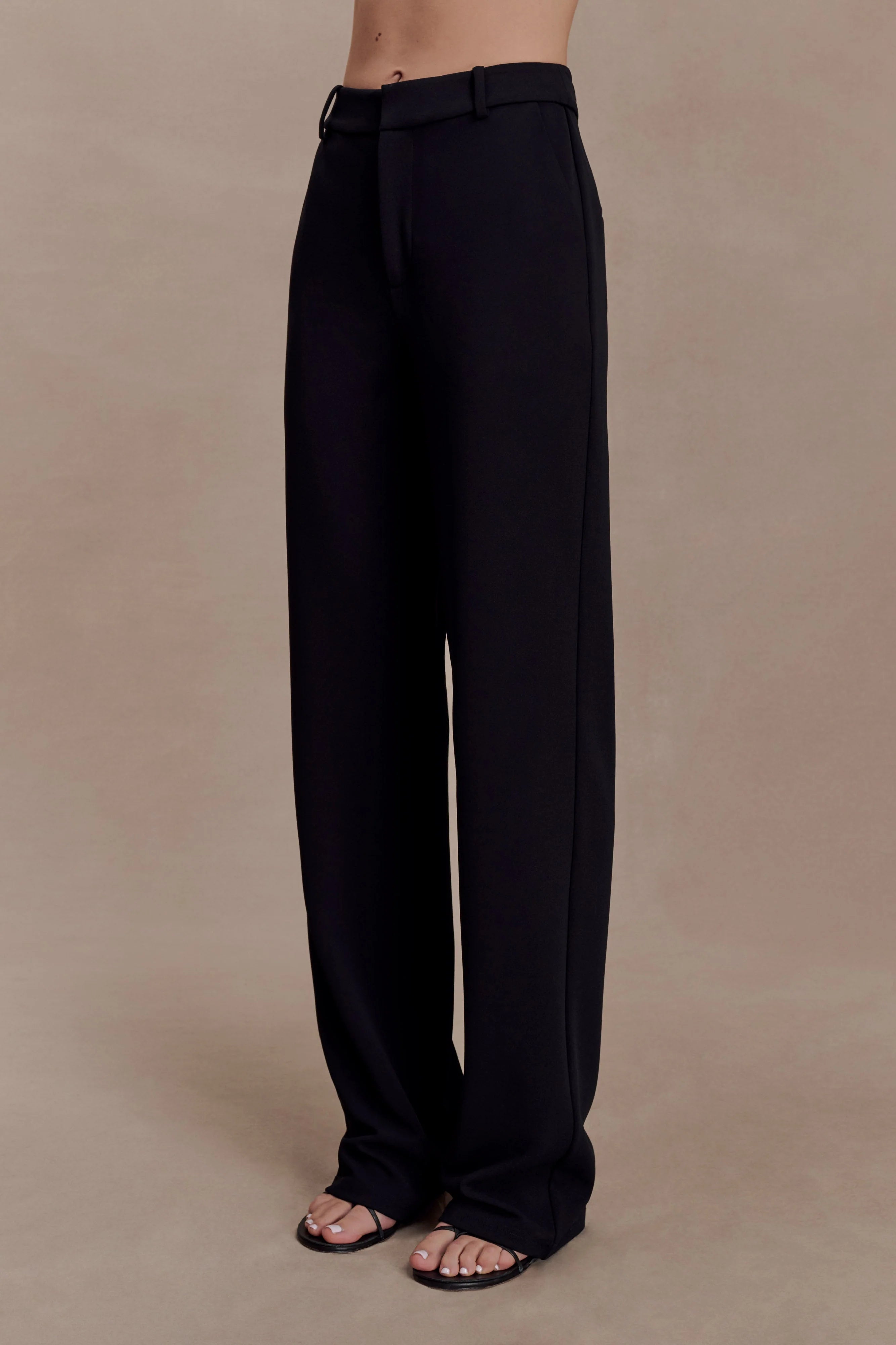 Maude Crepe Straight Leg Pants Black