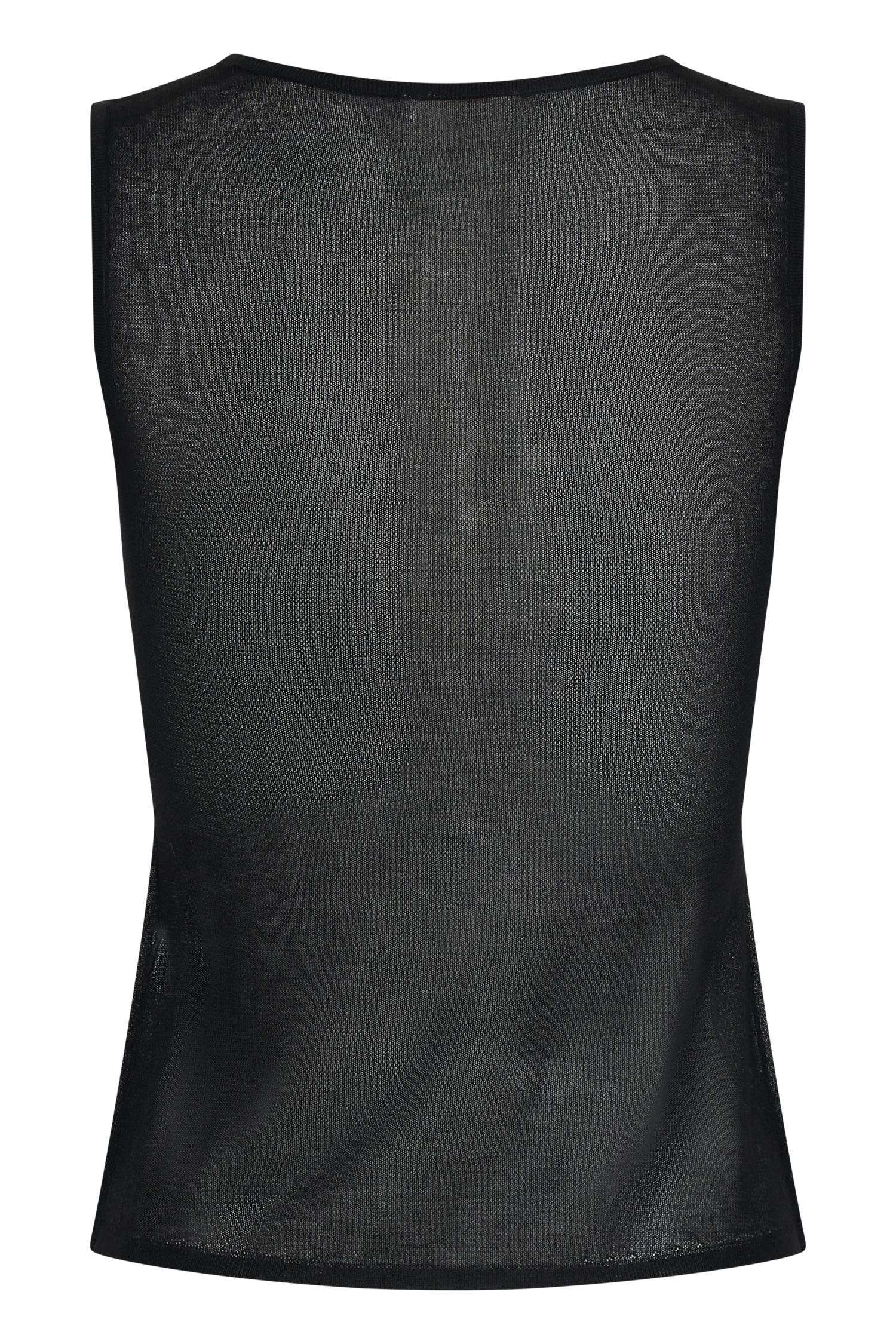 Dollie Sheer Knit Tank Top Black