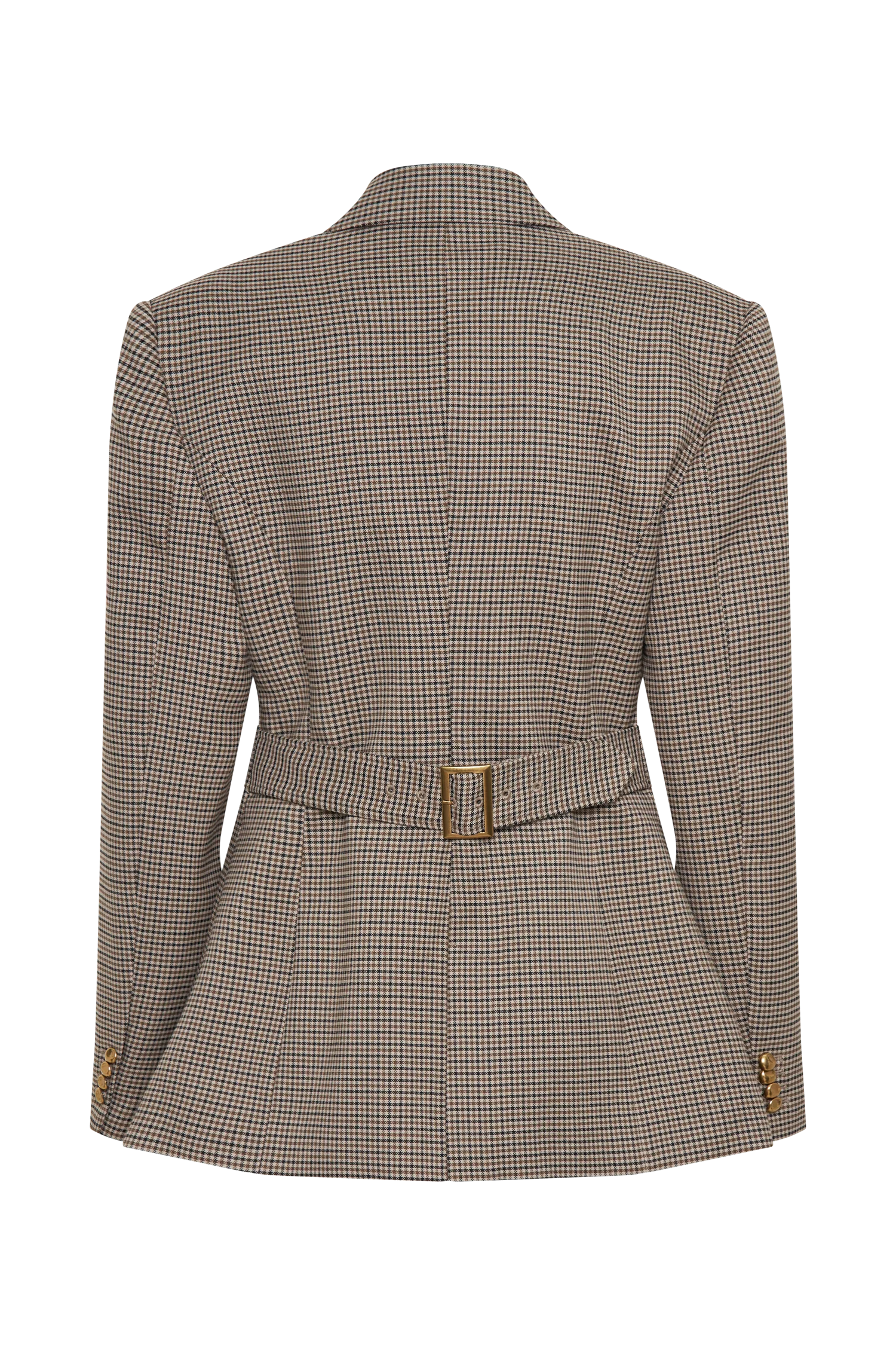 Mila Shaped Blazer Tan Check