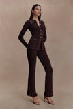 Suzie Ribbed Flared Pants Chocolate