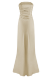 Cedar Strapless Satin Maxi Dress - Blush Gold