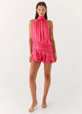 Willow Chiffon Mini Dress Fuchsia