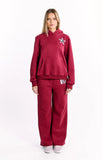 Beginning Burgundy Leopard Star Hoodie