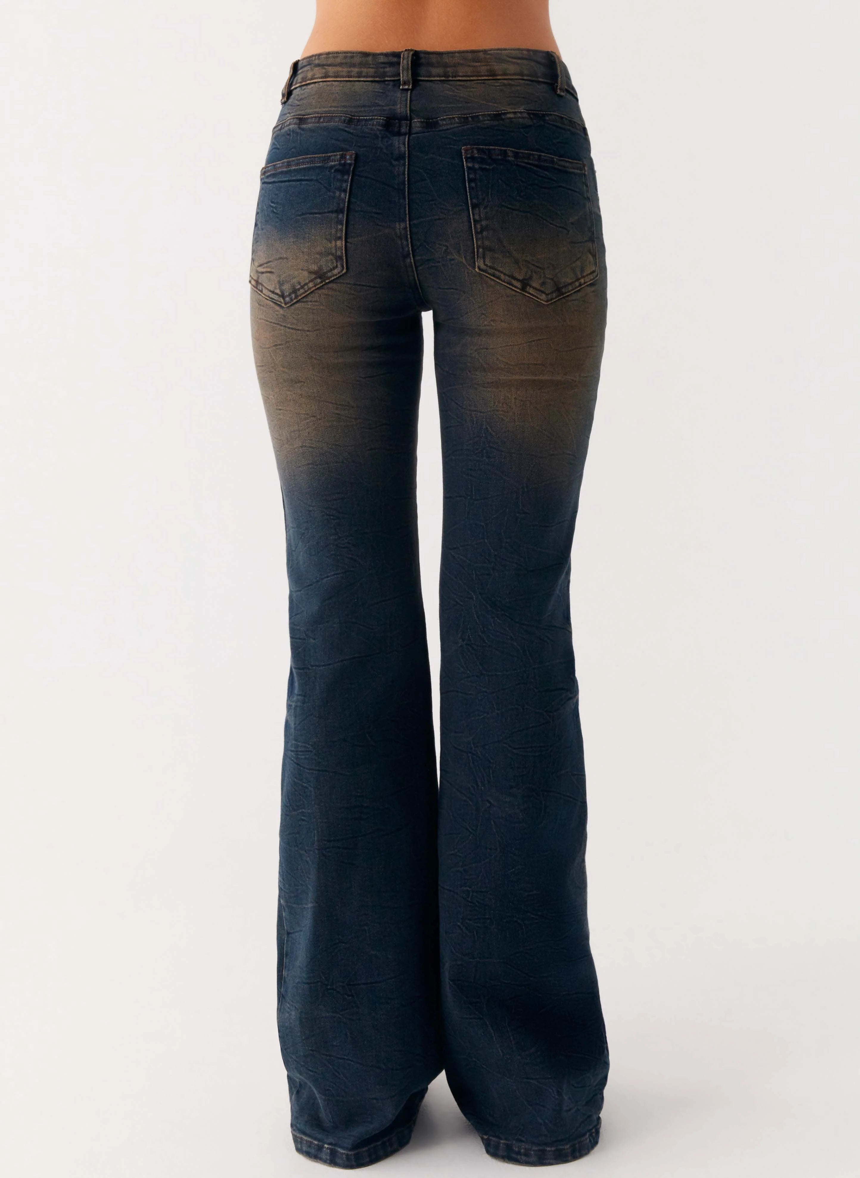 Oregon Flared Denim Jeans Dirty Black Wash