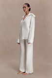 Bianka V Neck Knit Jumper Off White
