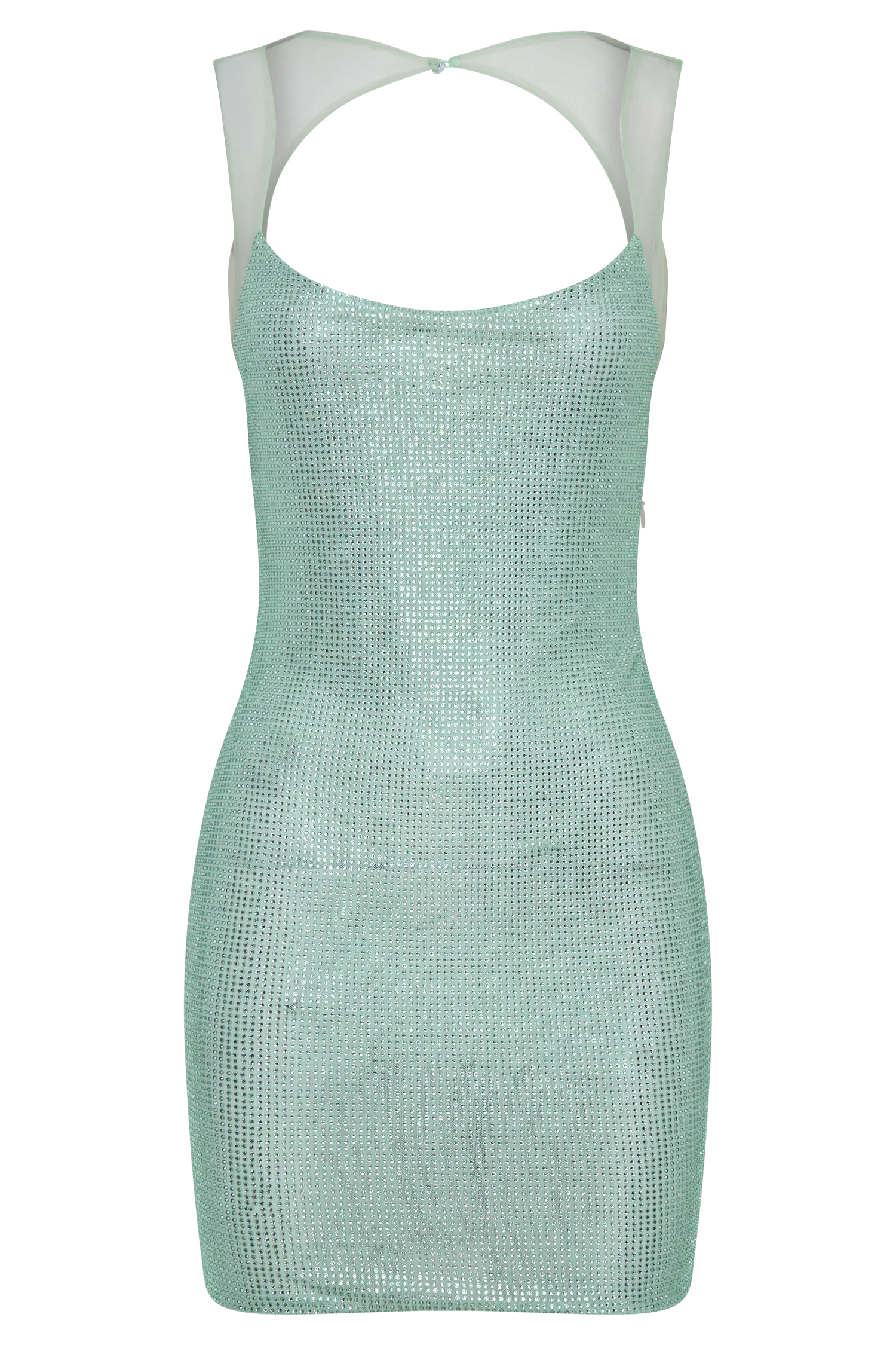 Jasmyn Hot Fix Mini Dress With Mesh Back Mint