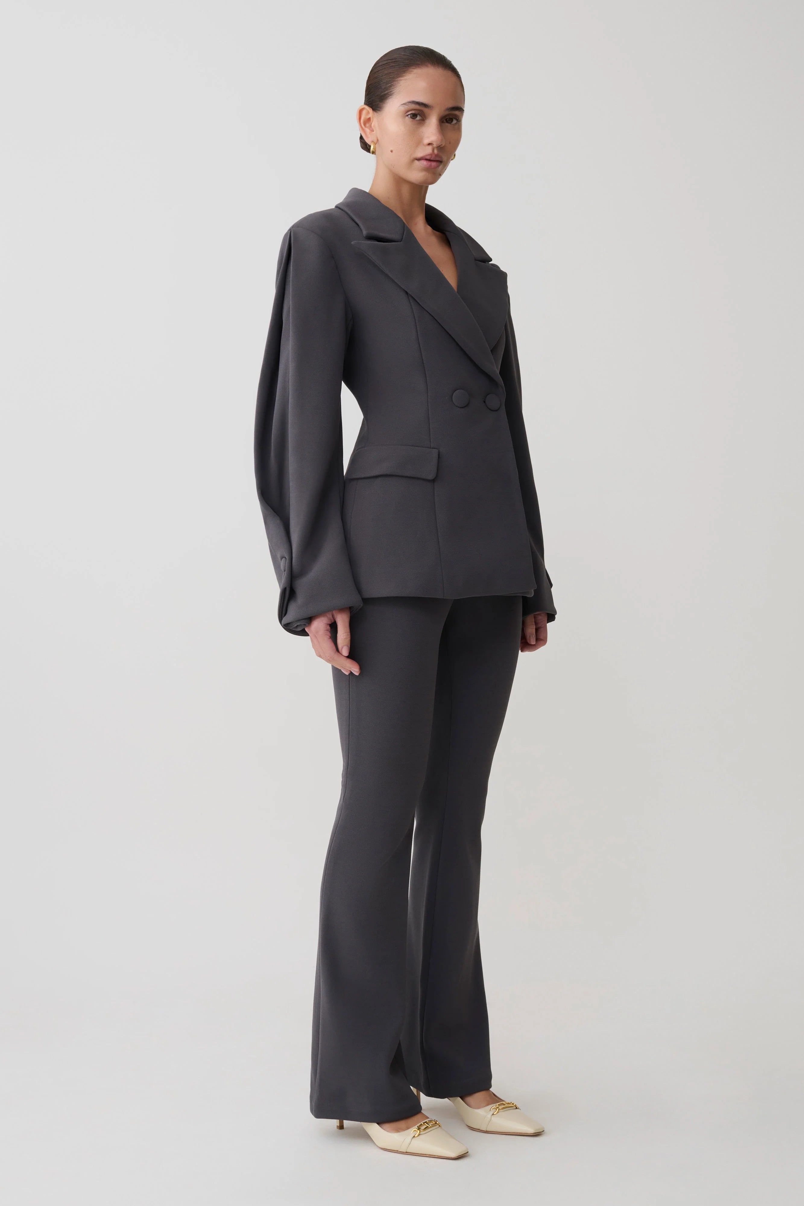 Marion Fit And Flare Pant Charcoal Shadow