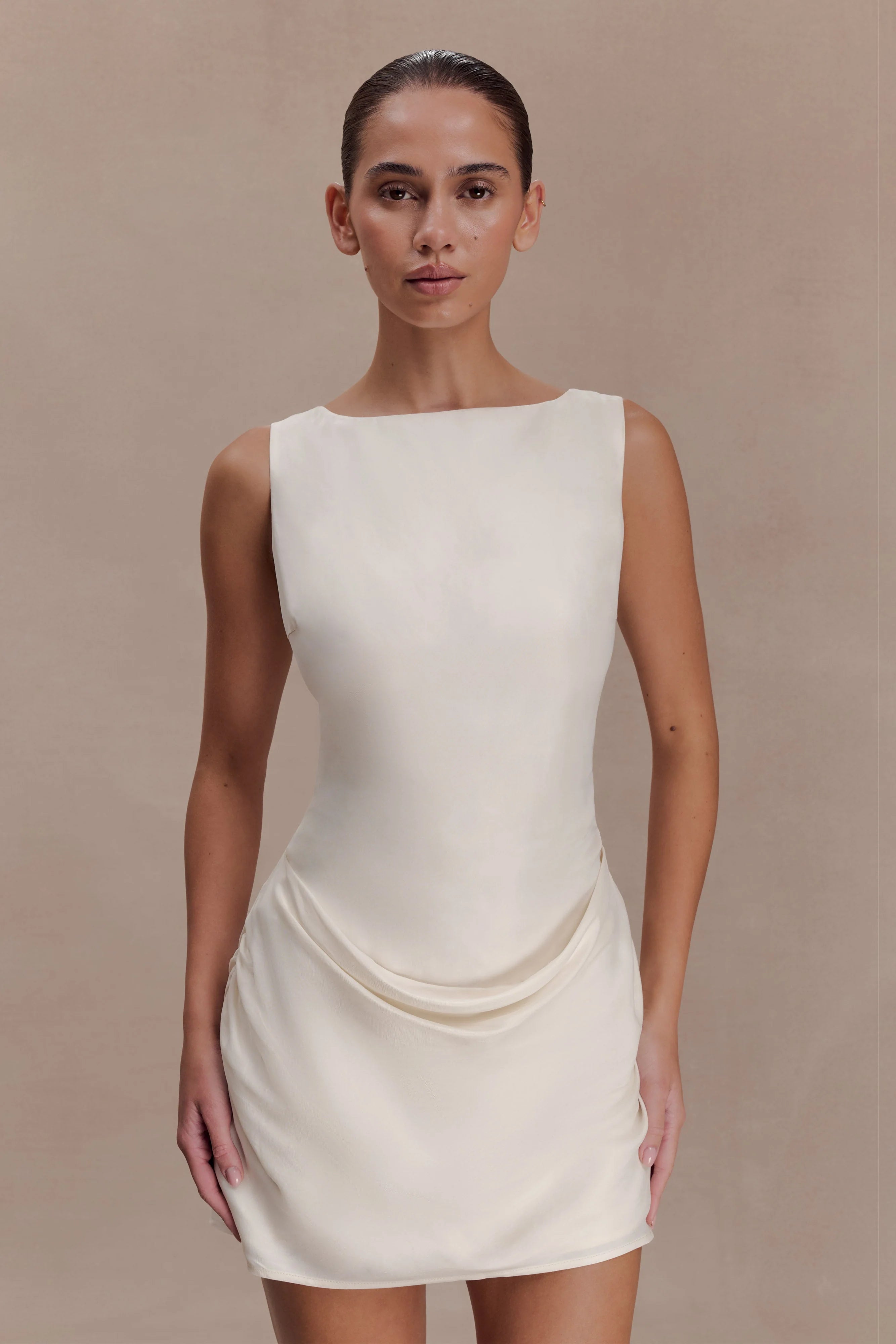 Bexley Draped Mini Dress Ivory