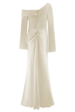 Iris Long Sleeve Satin Maxi Dress - Blush Gold
