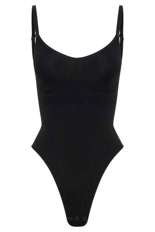 Alyssa Backless Shapewear Bodysuit - Black