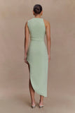 Virginia Suiting Embroidered Midi Dress Sage
