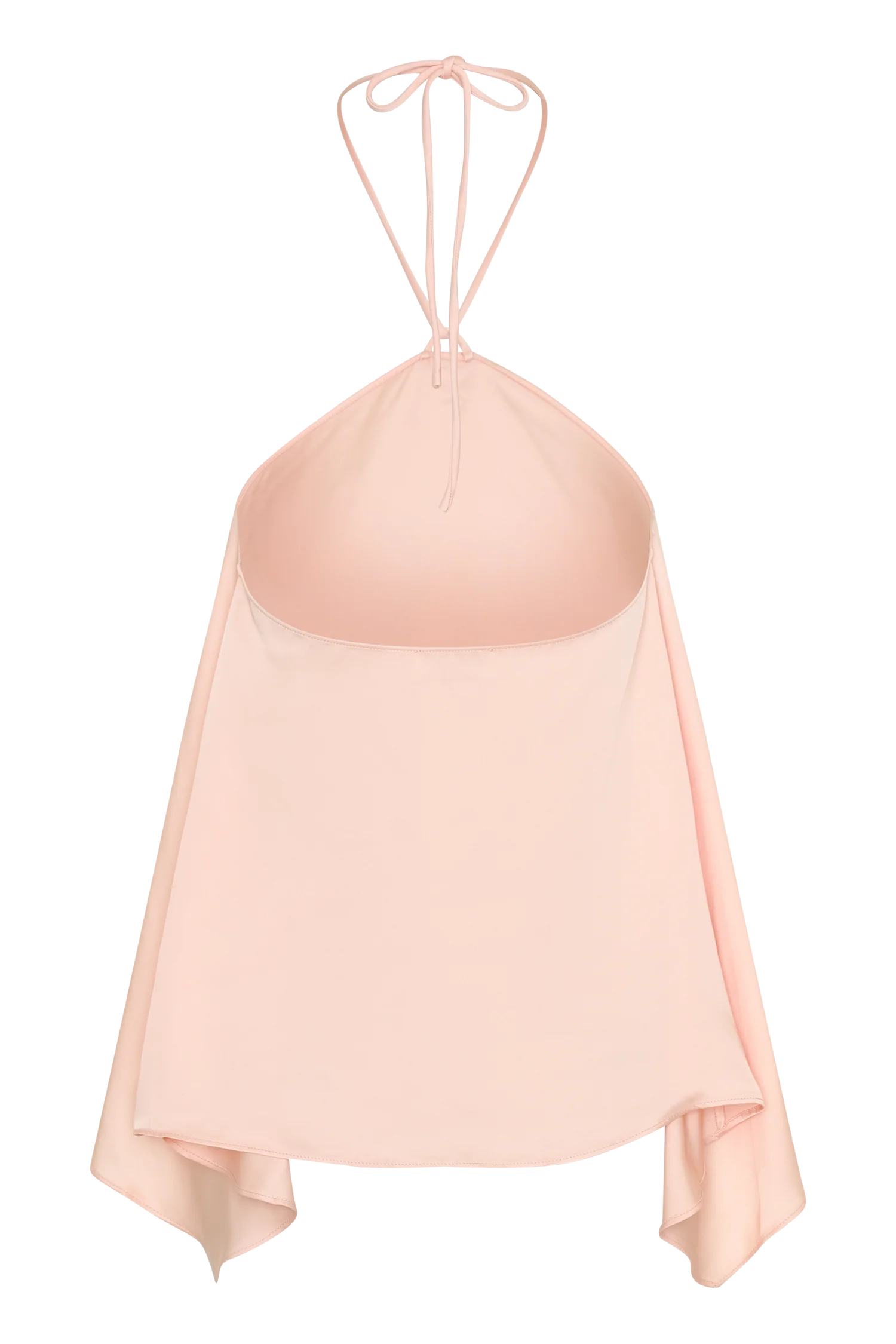 Adelaide Draped Satin Halter Top Peach
