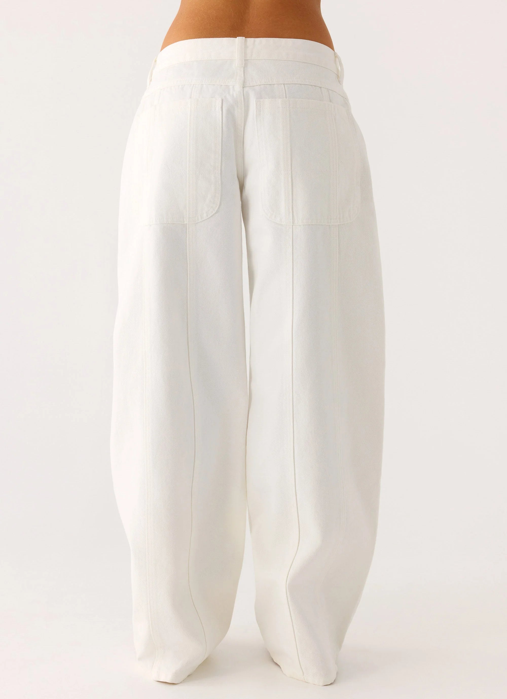 Johnny Low Rise Wide Leg Denim Jeans White