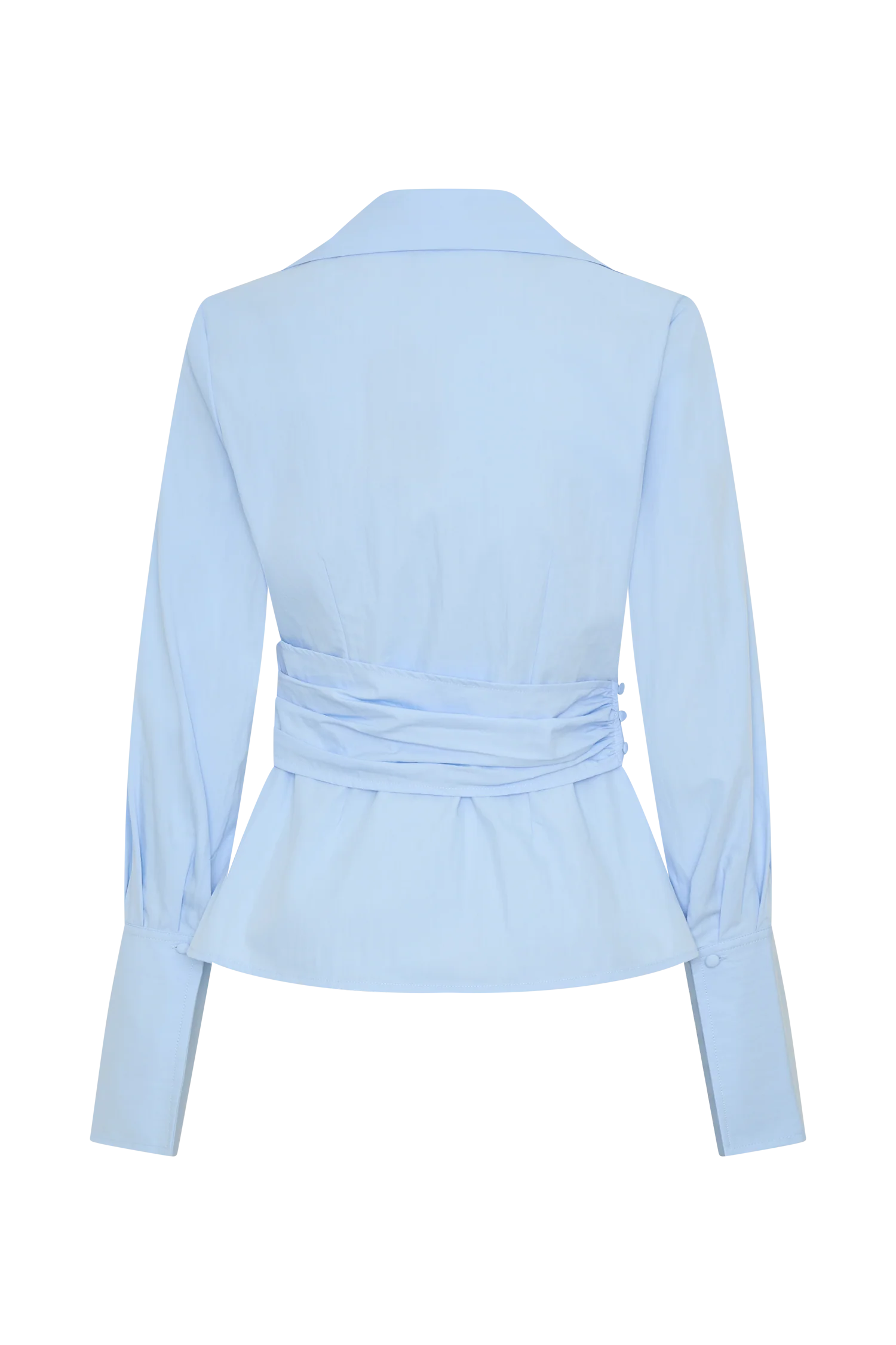 Eugenia Wrap Cotton Shirt Blue