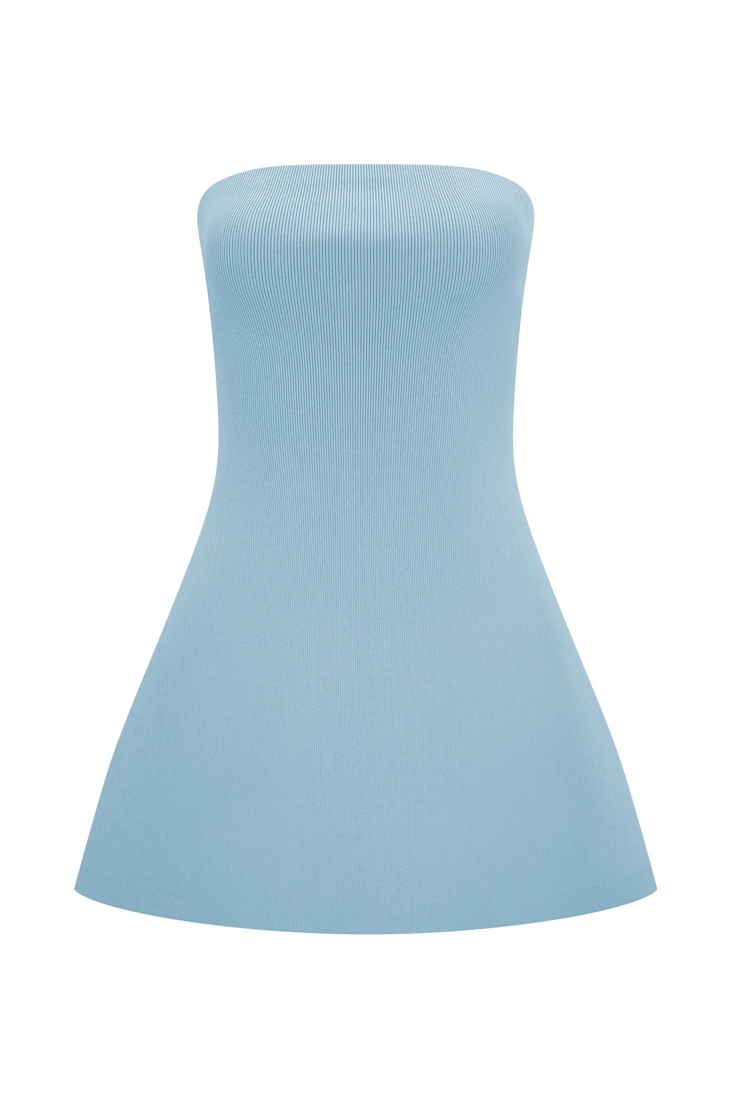 Anette Bandage Knit Strapless Top Sky Blue