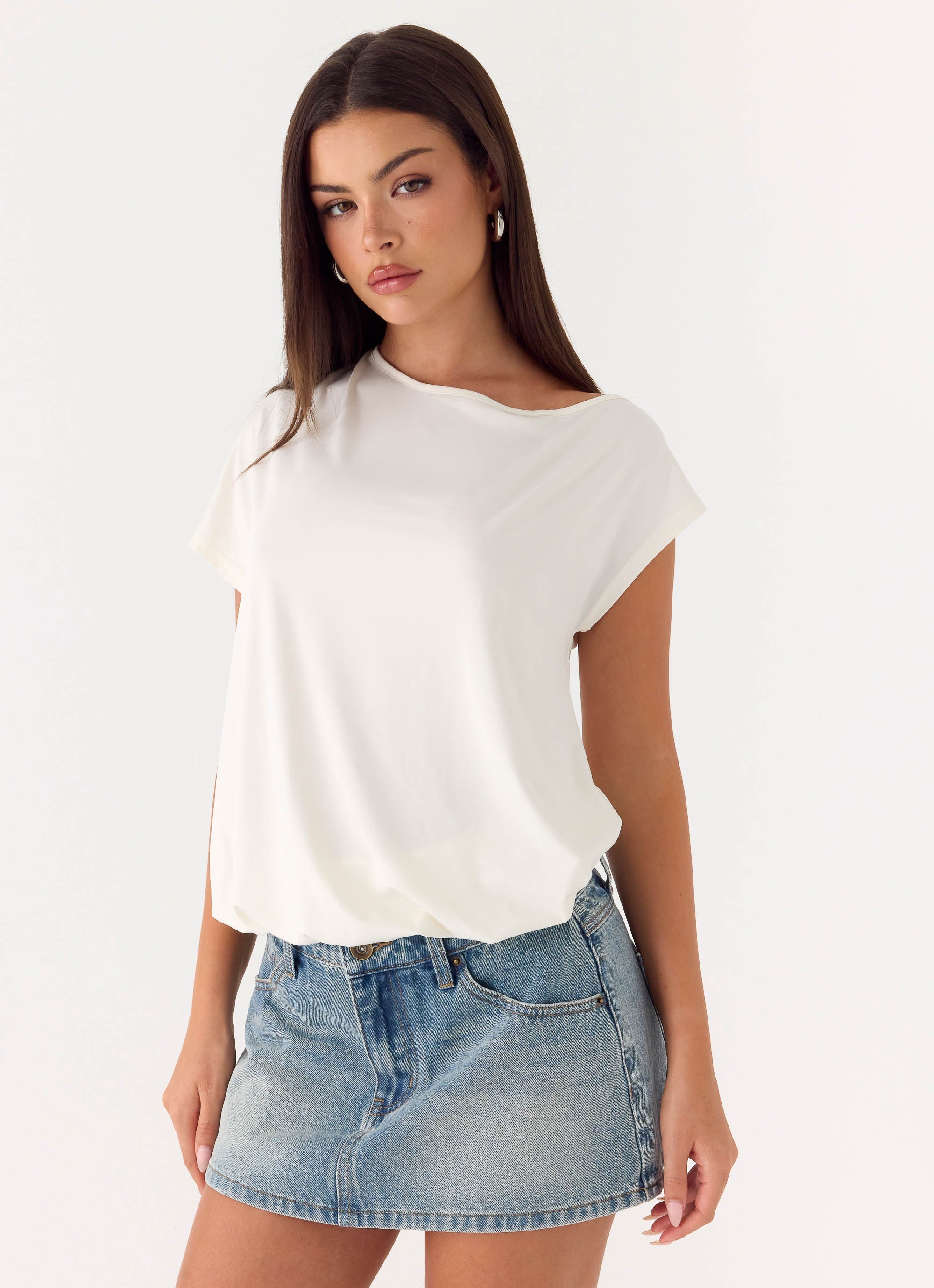 Silas Low Rise Denim Mini Skirt Vintage Wash Blue