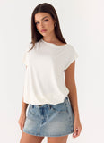 Silas Low Rise Denim Mini Skirt Vintage Wash Blue