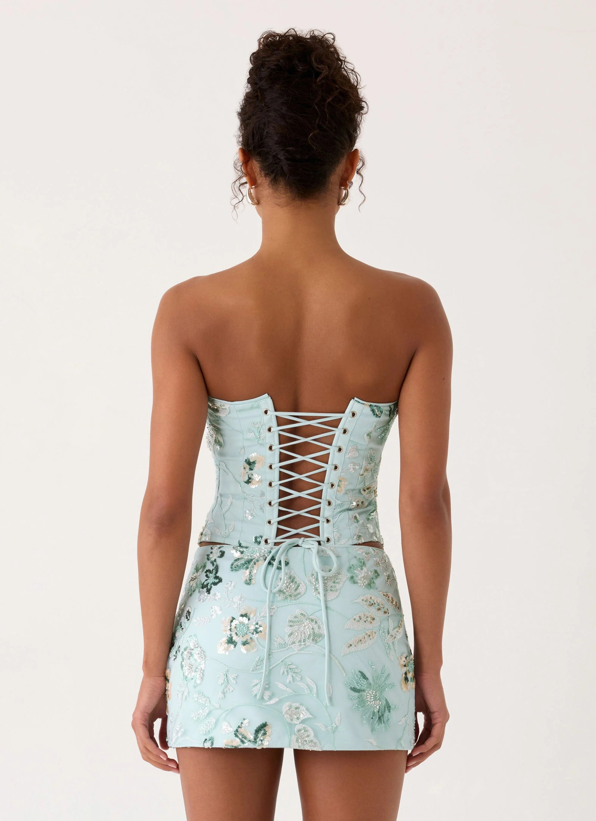 Solaire Strapless Corset Top Pistachio
