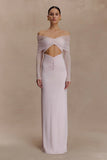 Rafaella Slinky And Mesh Maxi Dress Pale Pink