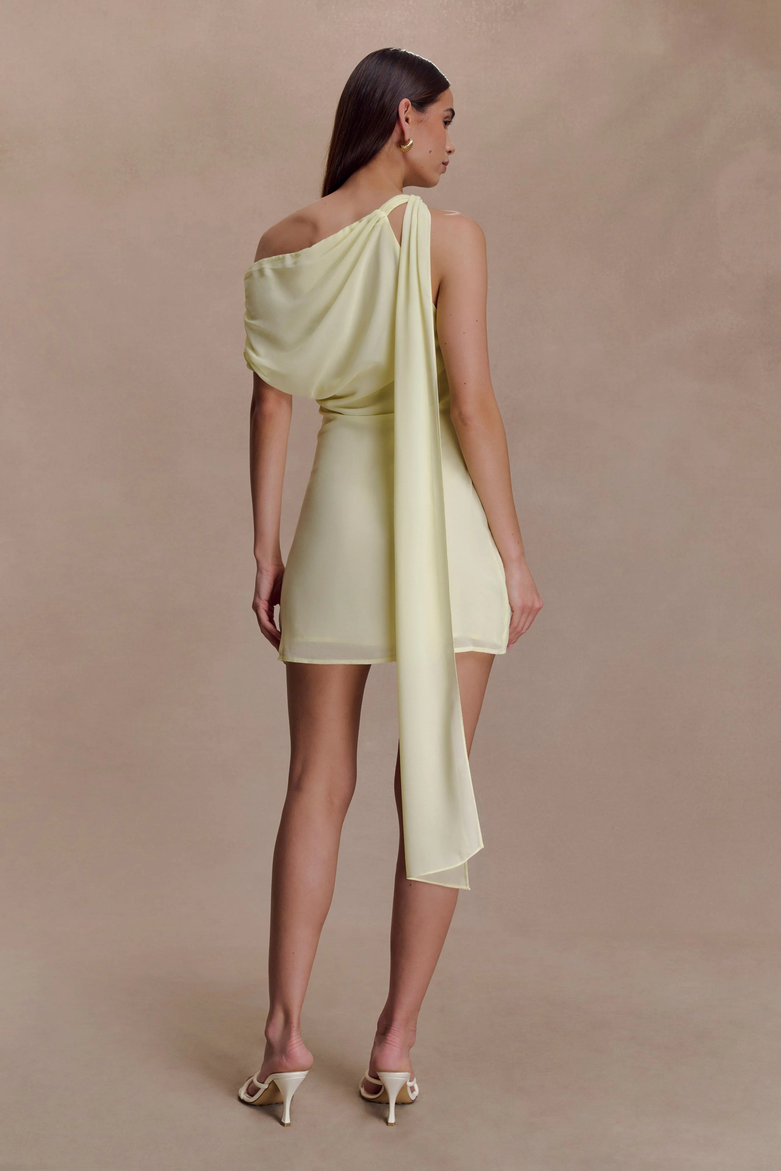 Daisie Chiffon Mini Dress Lemon