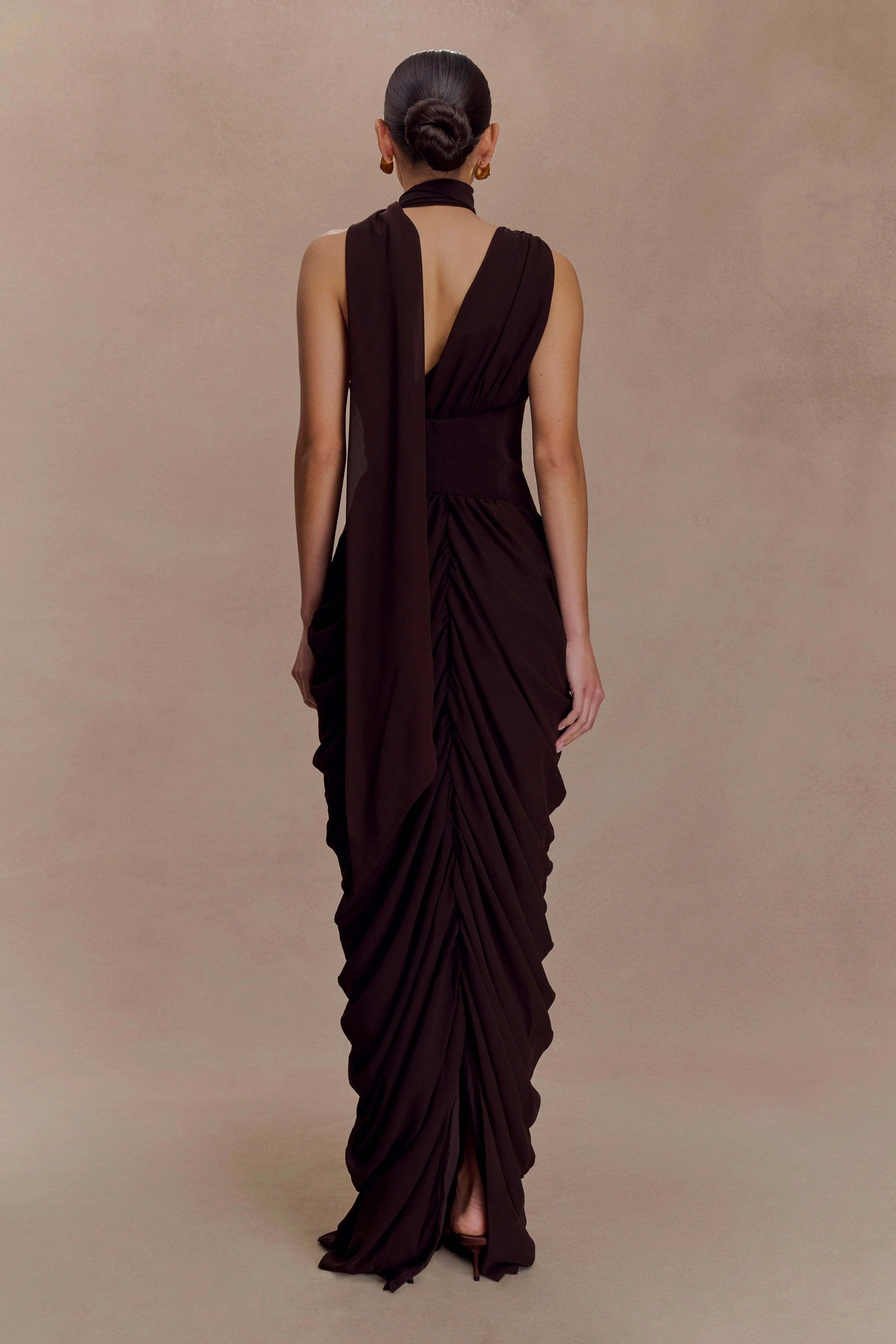 Alex Chiffon Maxi Dress Cacao Brown