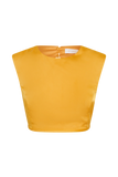 Viviana Satin Sleeveless Crop Top - Tangerine