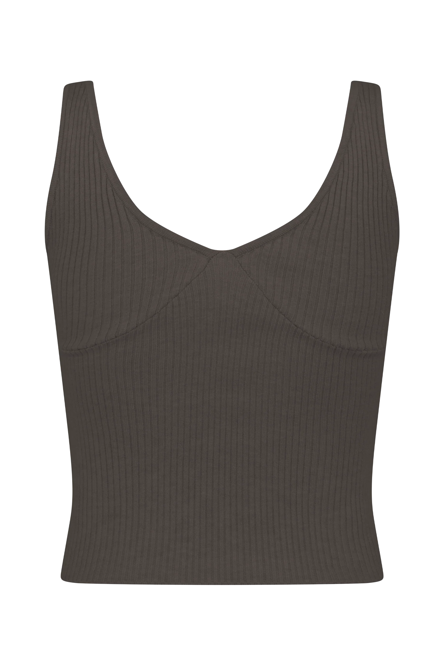 Natalya Ribbed Knit Cami Top Dark Chocolate