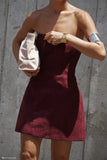 Andy Faux Suede Mini Dress Wine