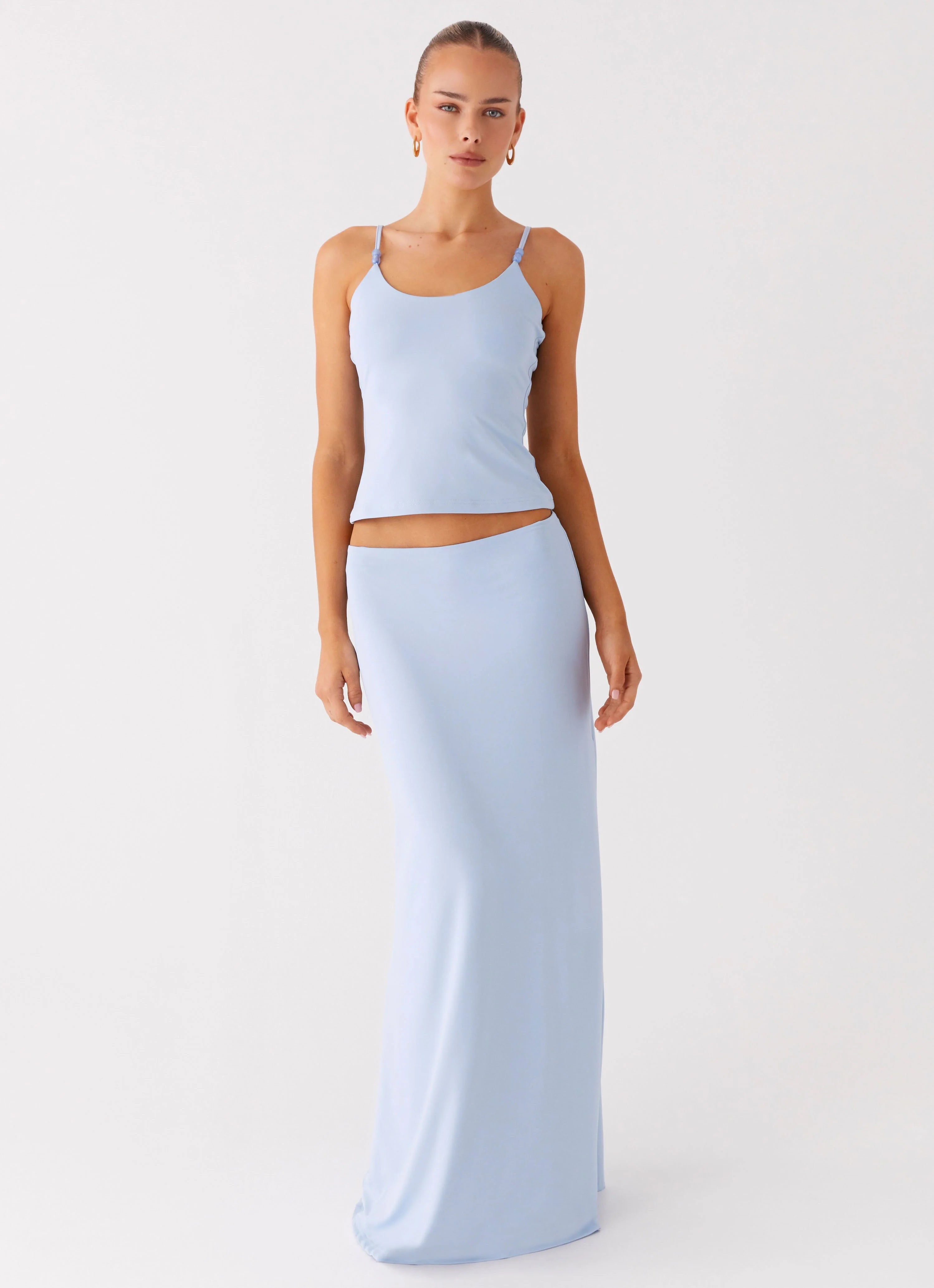 Like A Flower Maxi Skirt Baby Blue