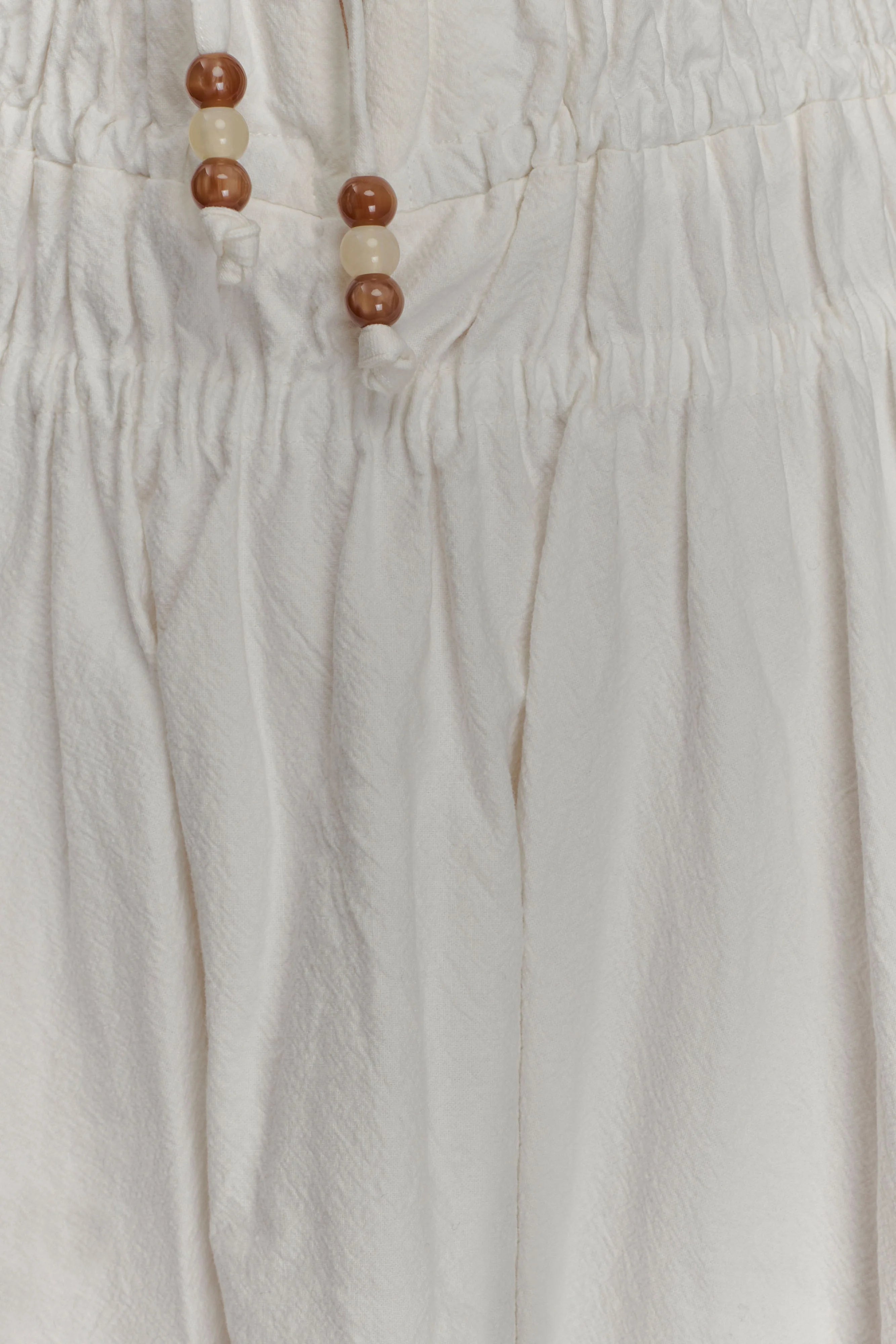 Elias Shirred Cotton Midi Dress White