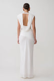 Giulia Chiffon Draped Maxi Dress White