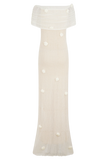 Brynn Orchid Knit Maxi Dress - Ivory