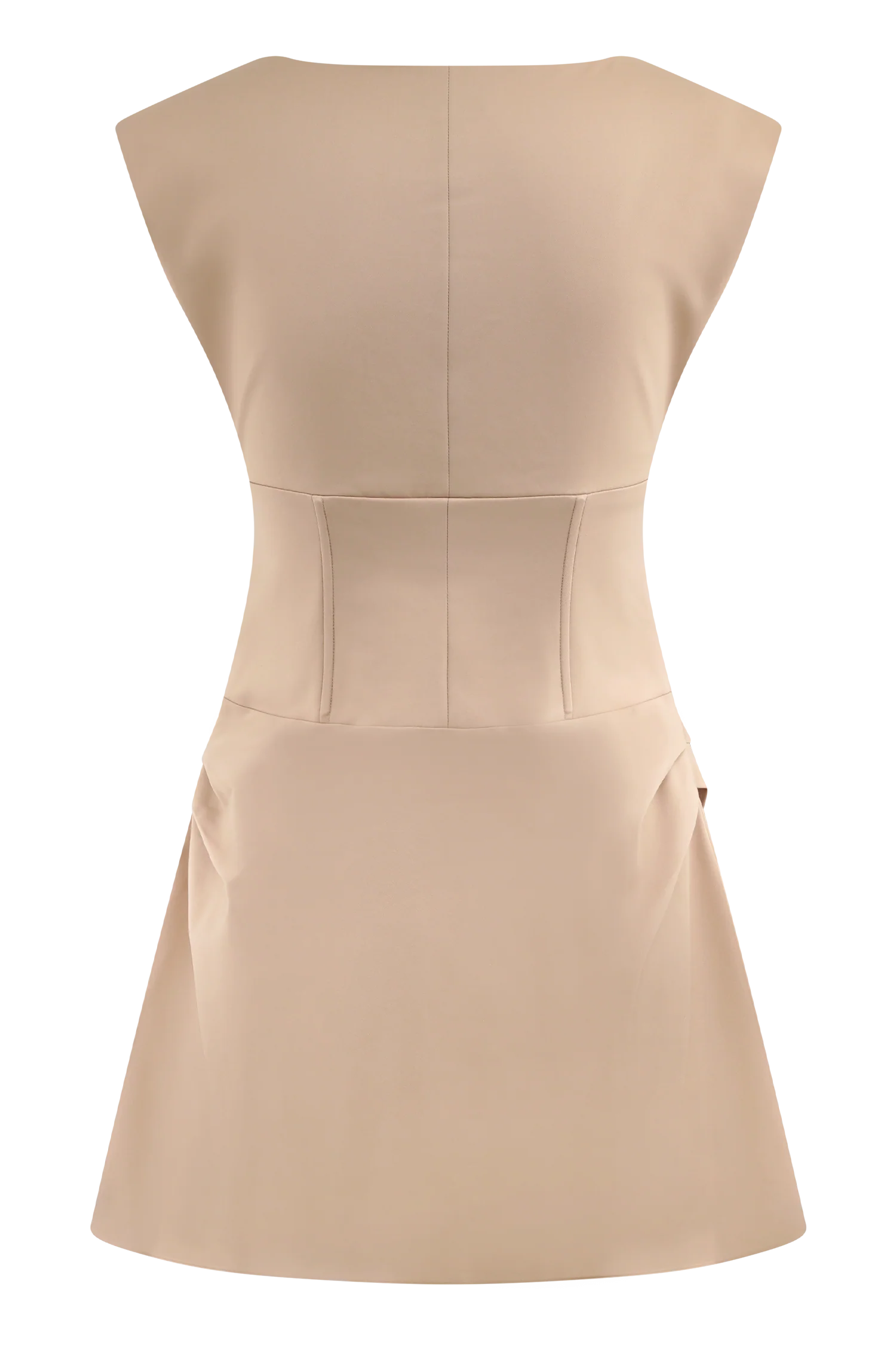 Doris Sleeveless Mini Dress Camel
