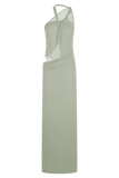 Edwina Knotted Mesh Maxi Dress - Sage