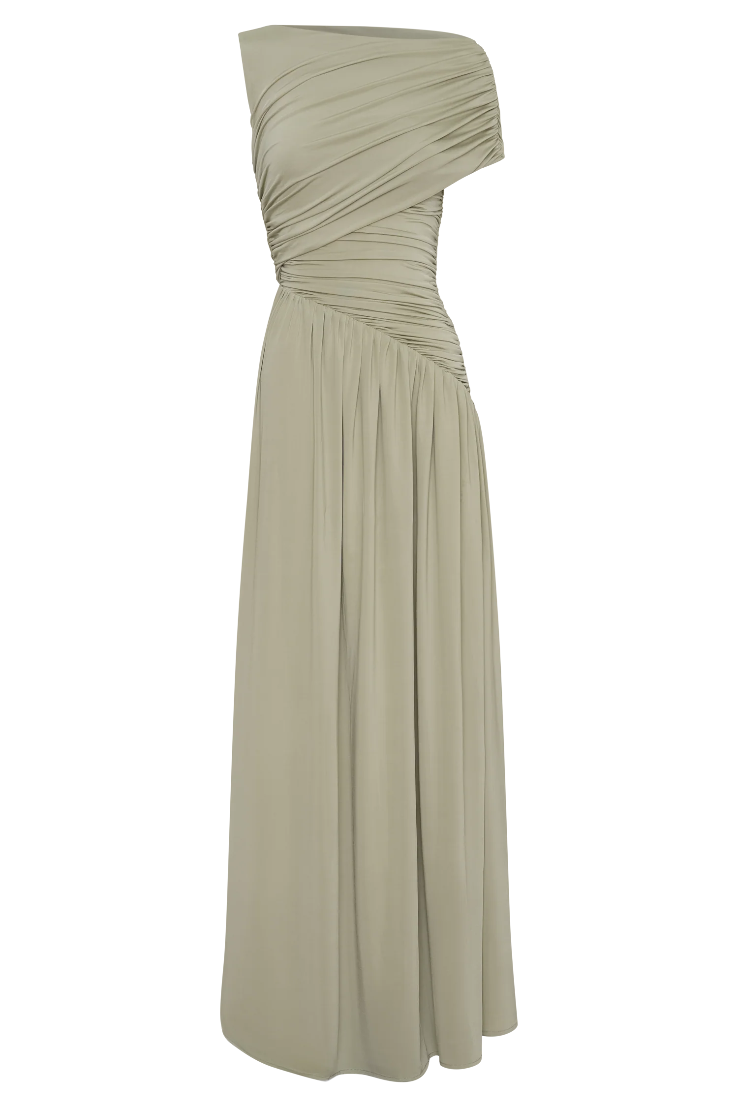 Ayeshya Slinky Asymmetric Maxi Dress Sage