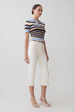 Mary Denim Capris White