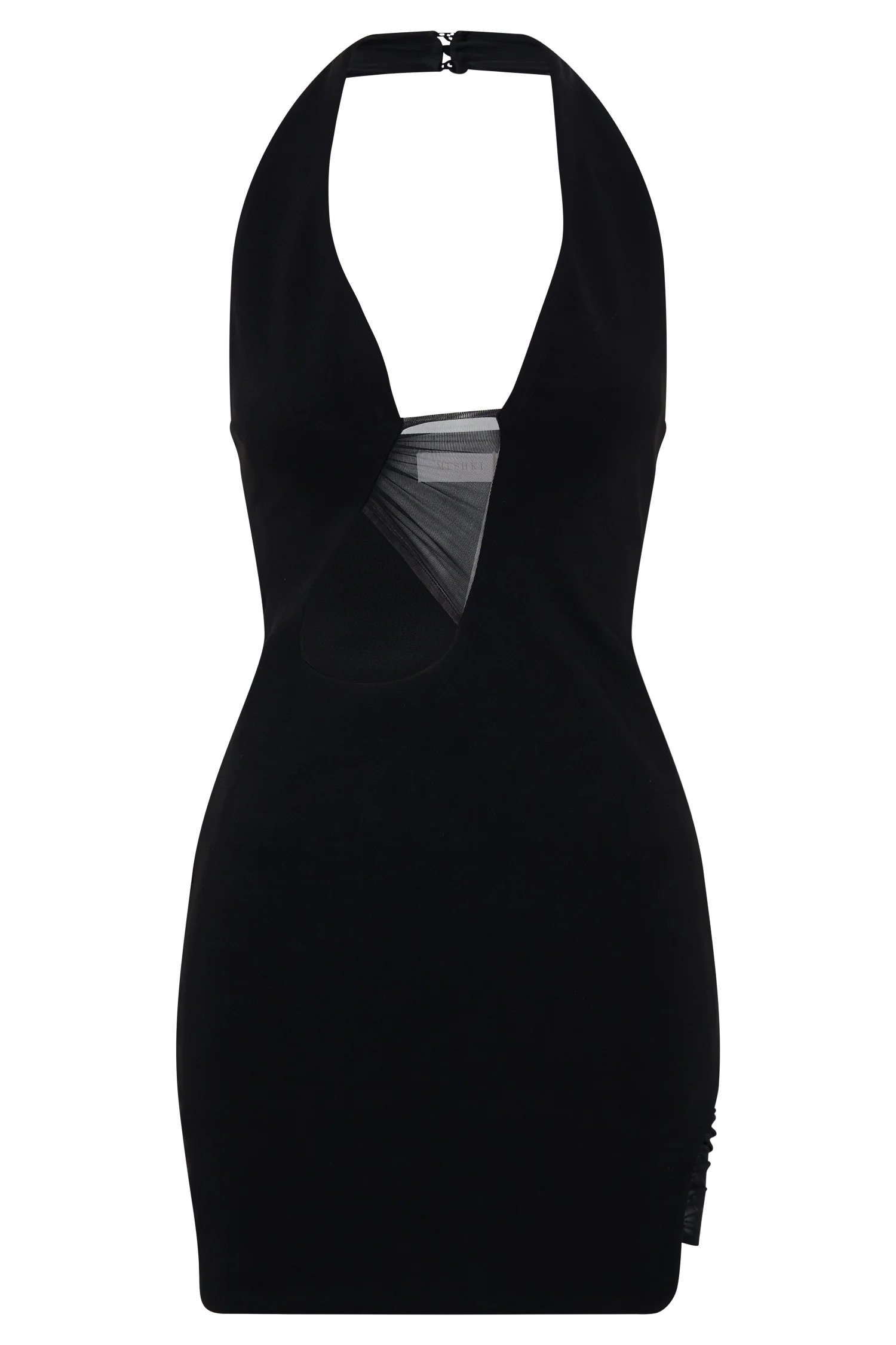 Aubree Crepe And Mesh Mini Dress Black