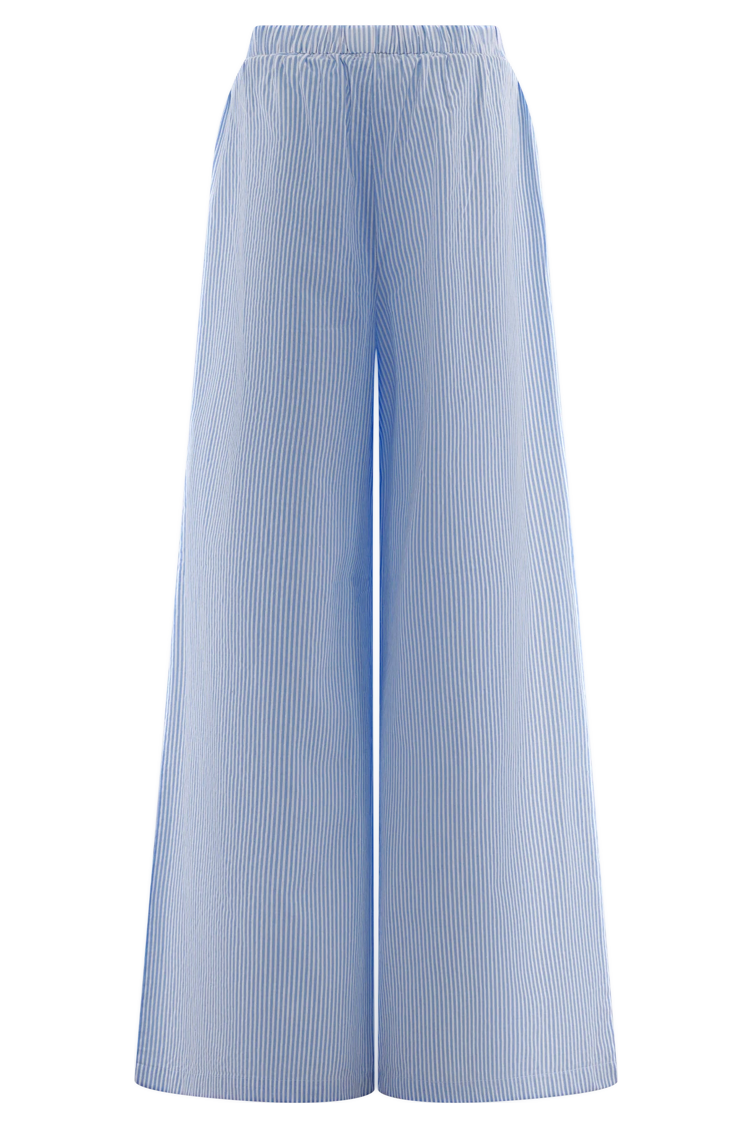Hansen Wide Leg Pants Blue Pinstripe