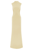 Massie Slinky And Mesh Maxi Dress - Lemon