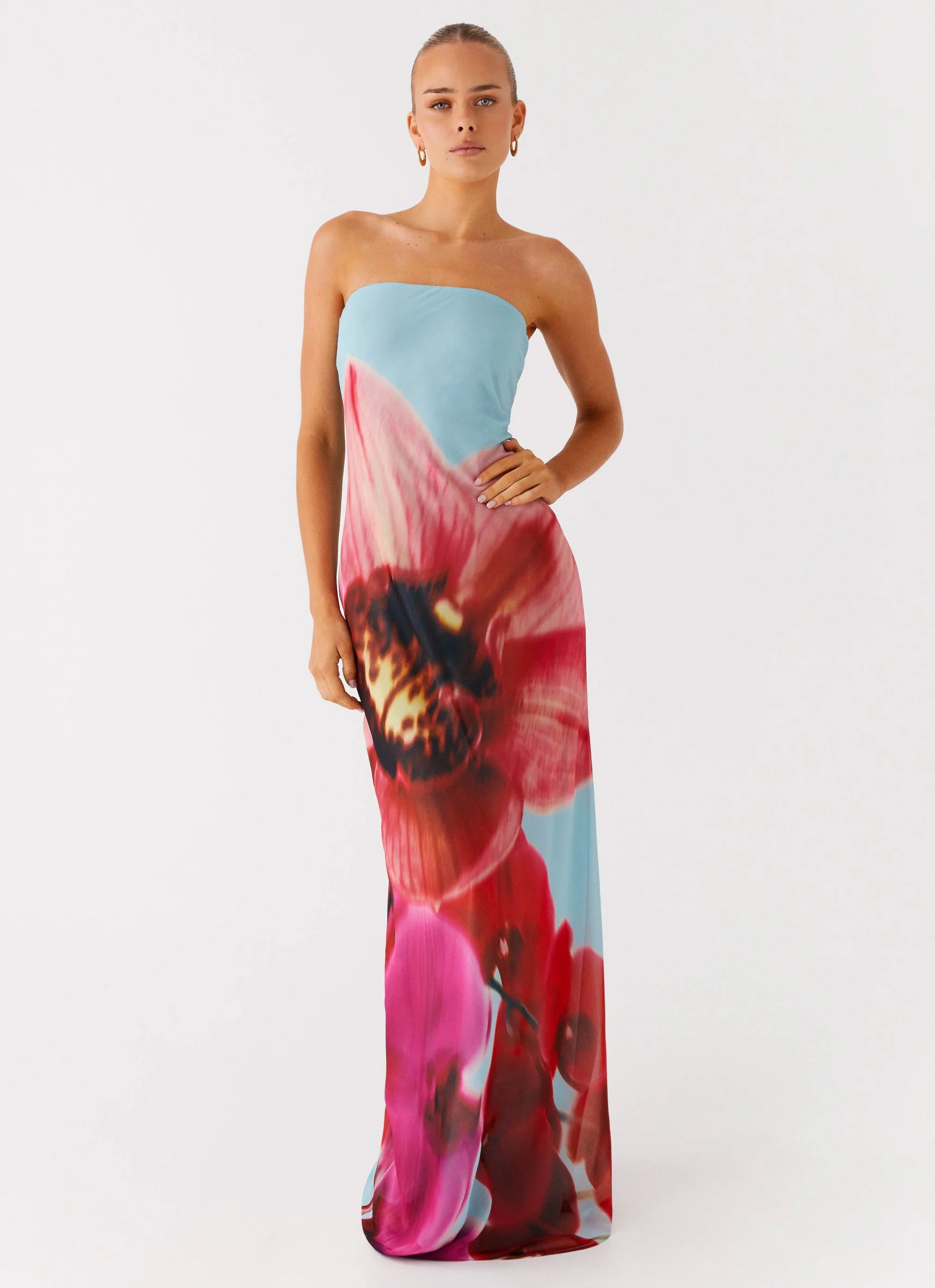 Amelle Maxi Dress Turquoise Bloom