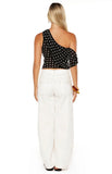 Freddie White Denim Barrel Leg Jeans