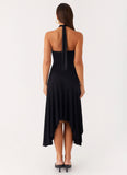 Velvet Sky Midi Dress Black