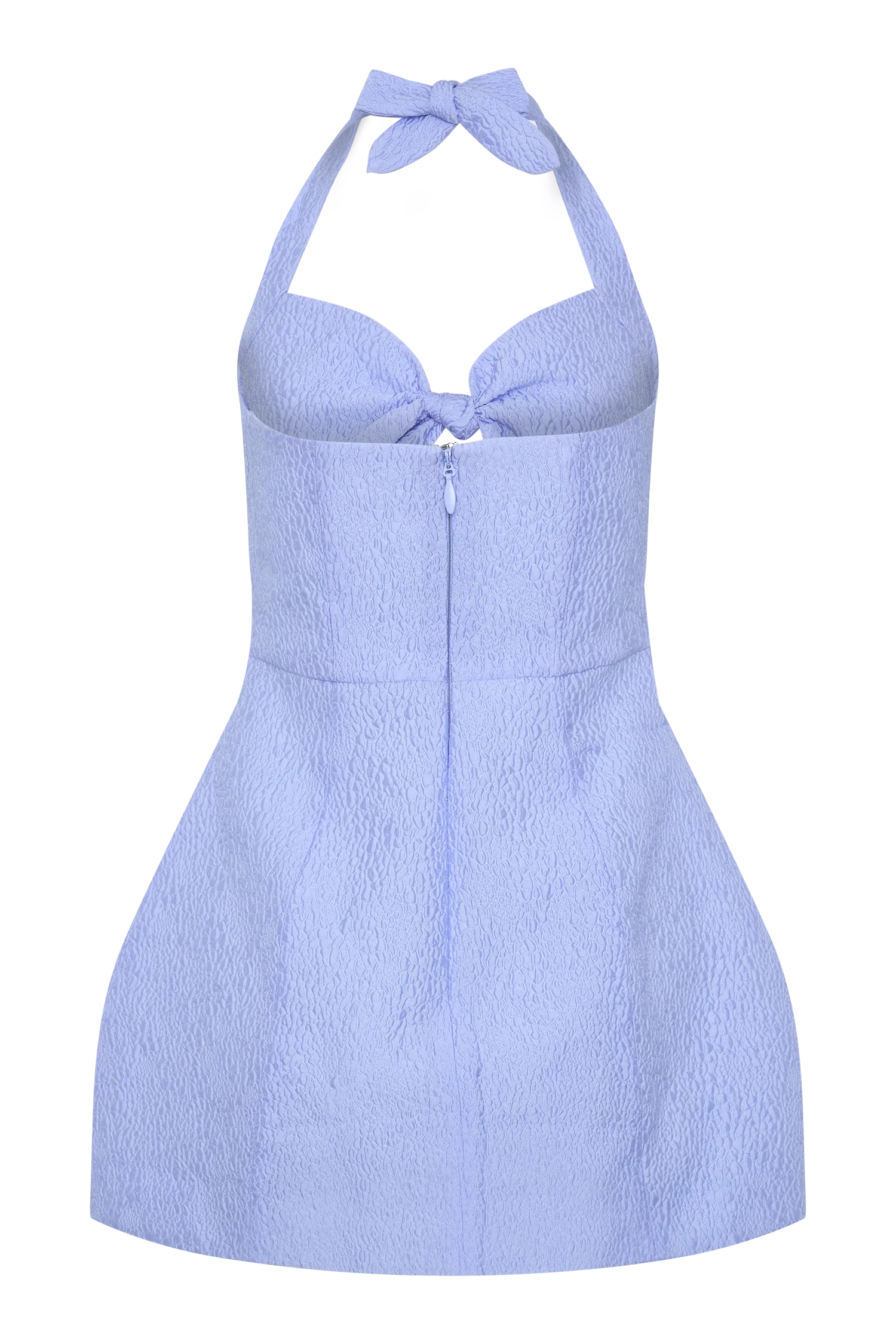 Ella Bow Detail Halter Mini Dress Periwinkle Blue