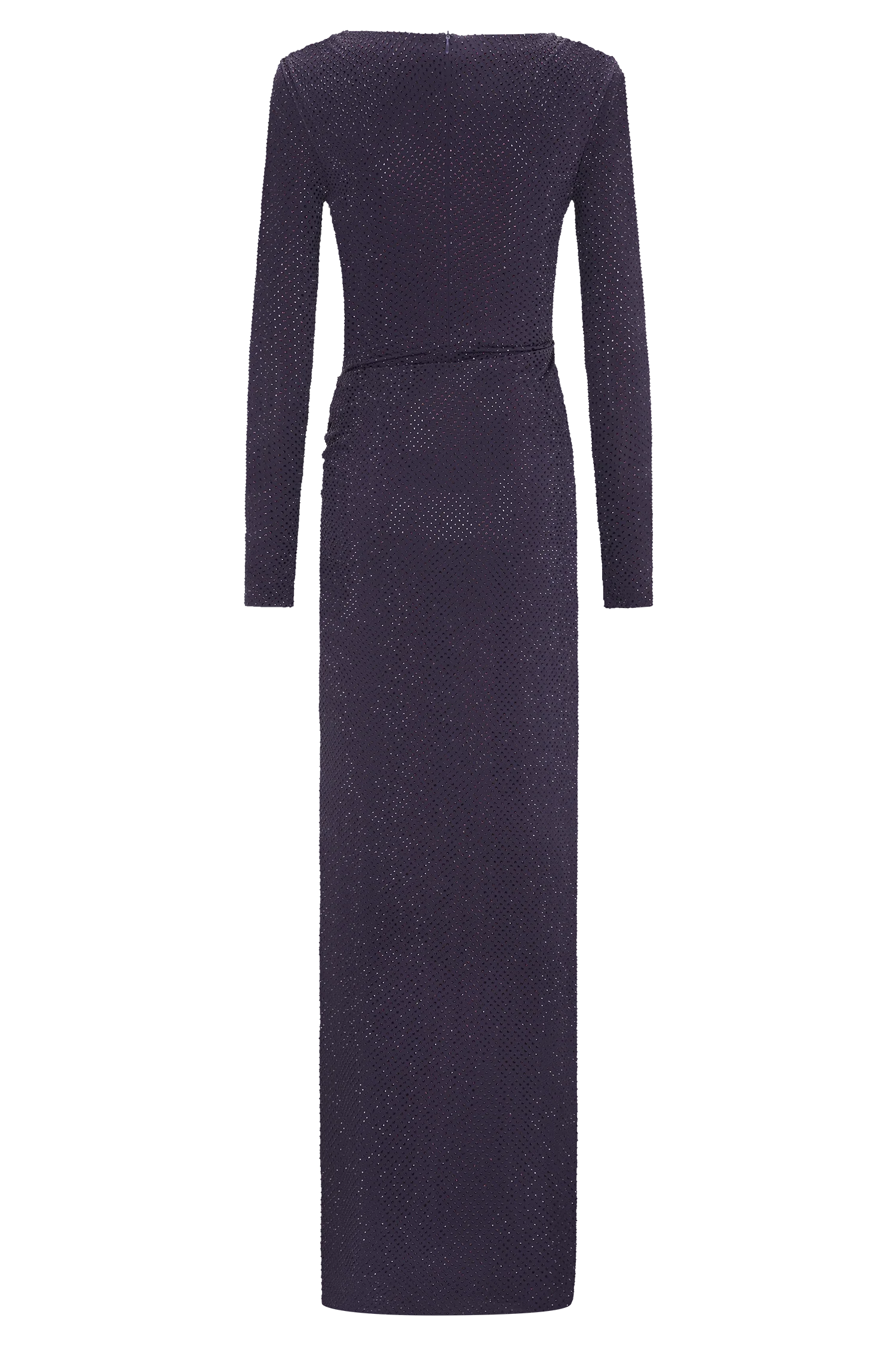 Deanna Long Sleeve Diamante Maxi Dress Purple