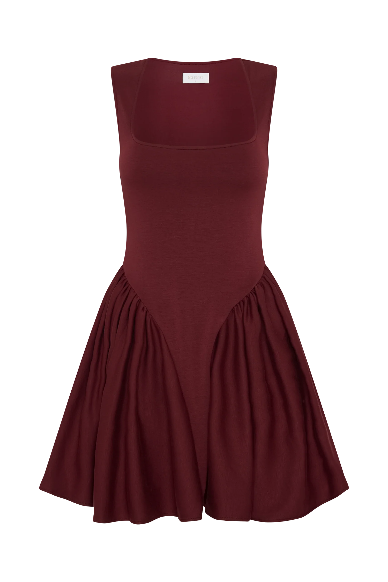 Sharon Scuba Jersey Mini Dress Wine