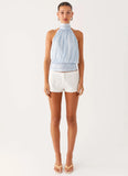Willow Chiffon Top Blue