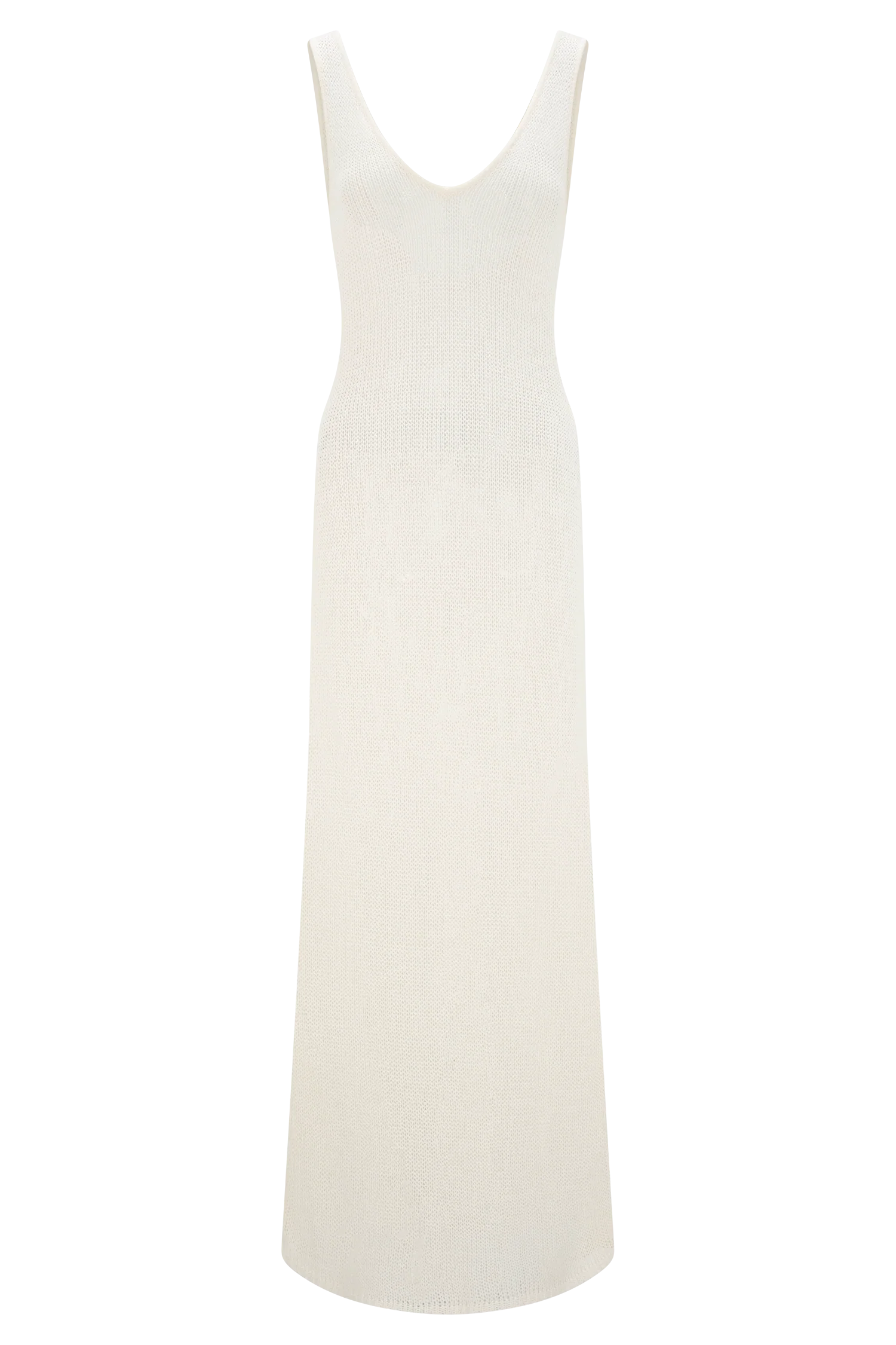 Ari Tape Yarn Knit Maxi Dress White